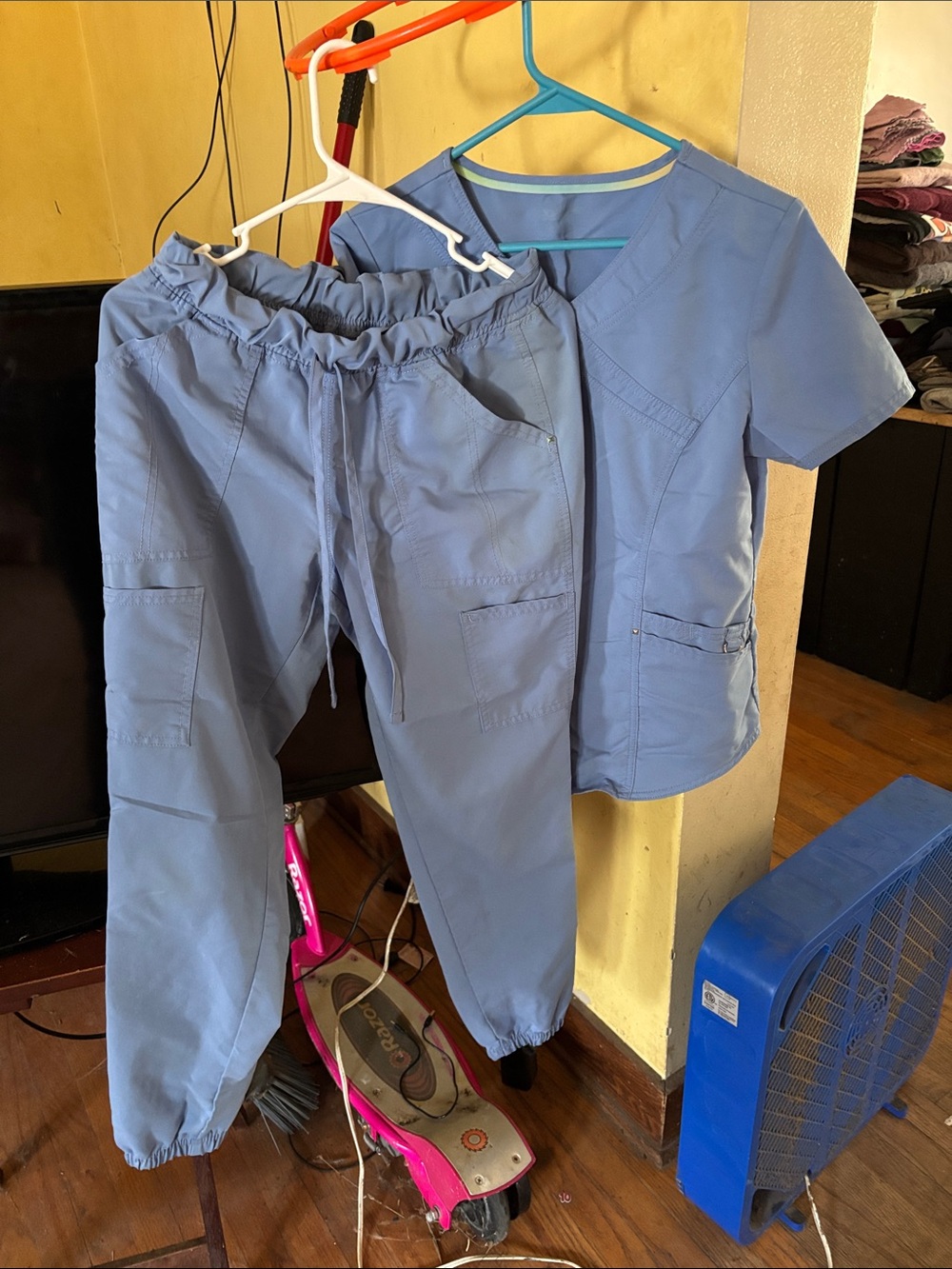 WonderWink Light Blue Women’s Drawstring Jogger Pants